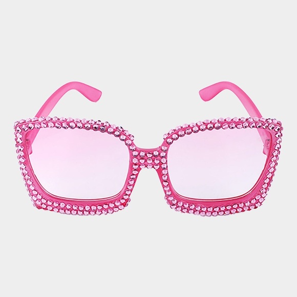 Bling Studded Cat Eye Square Sunglasses - Picture 2 of 3